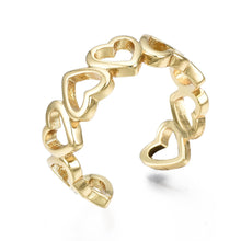 Load image into Gallery viewer, Hollow Heart Ring Plated Size 6
