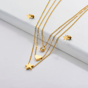 Simple Double Layered Star Necklace